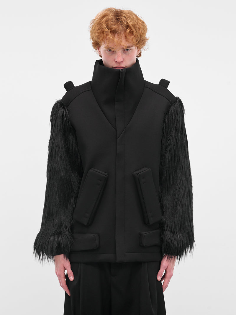 Black UFO Fur 3D Jacket (1002-CC7-BLACK)