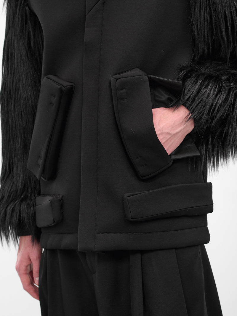 Black UFO Fur 3D Jacket (1002-CC7-BLACK)