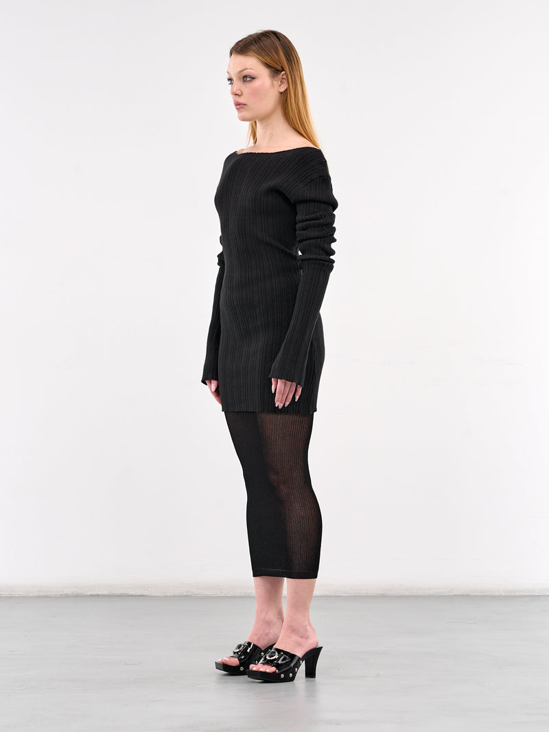 Arches Long Sleeve Knit Dress (10044-ARCHES-BLACK)