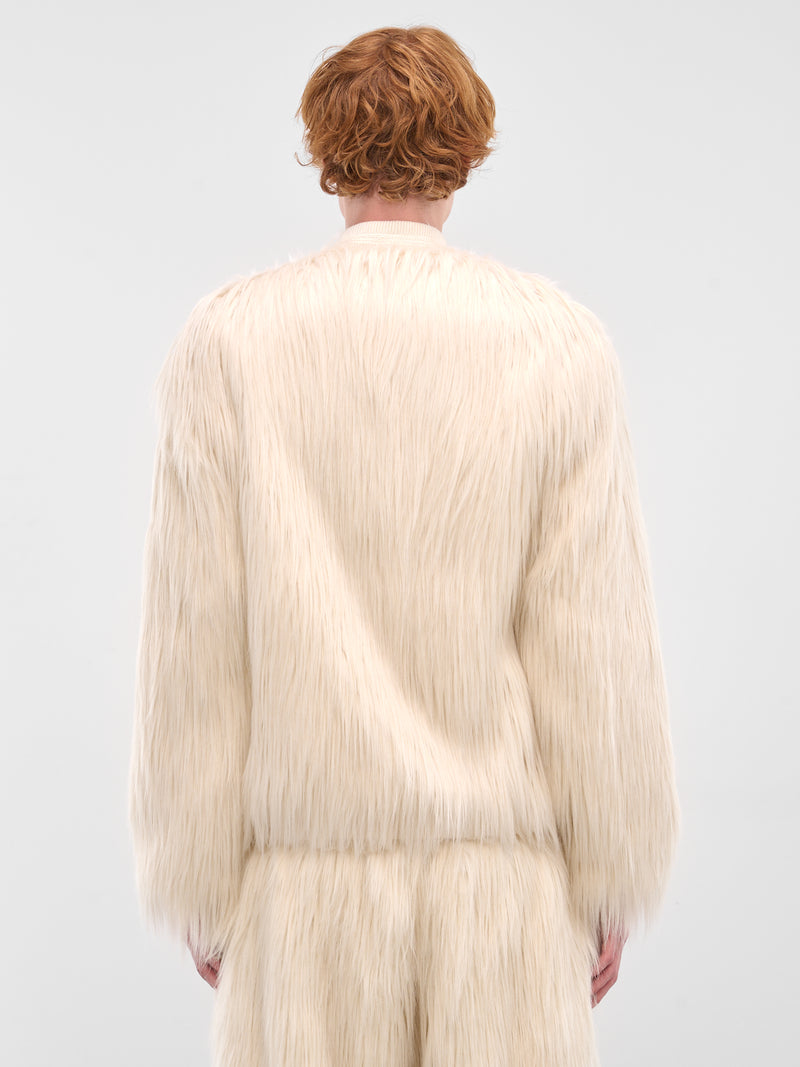 White Dream Fur Bomber Jacket (1008-CC4-MILK)
