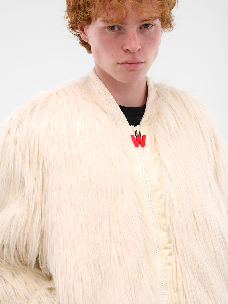 White Dream Fur Bomber Jacket (1008-CC4-MILK)