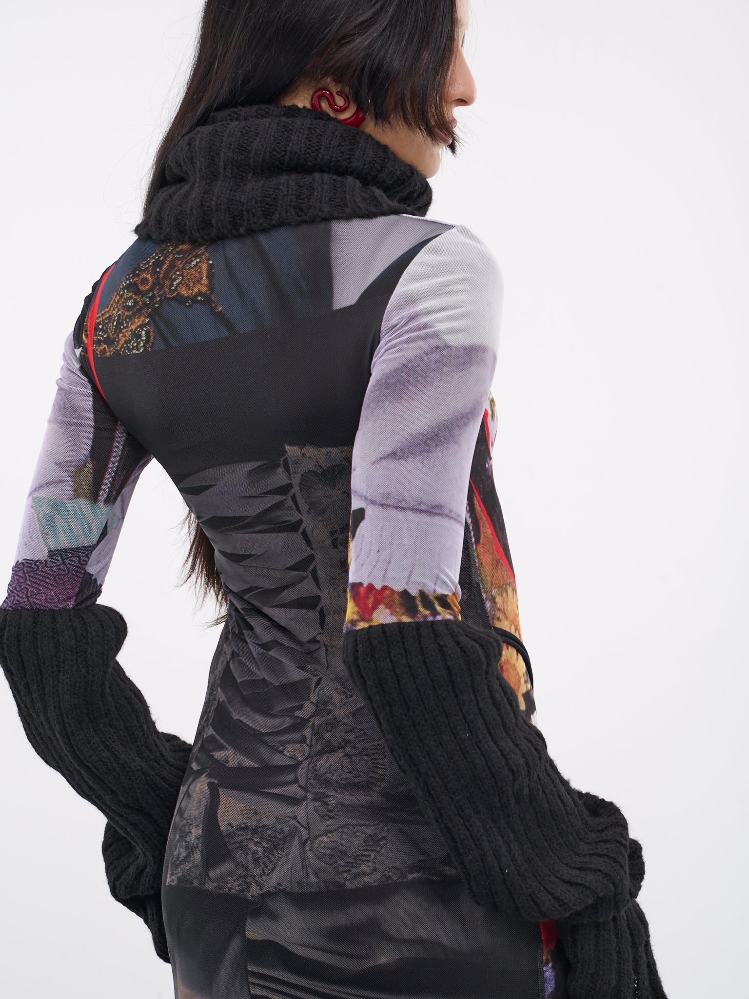 Mesh Turtleneck Dress (1010302721-DIRNDL-PRINT-MULTI)