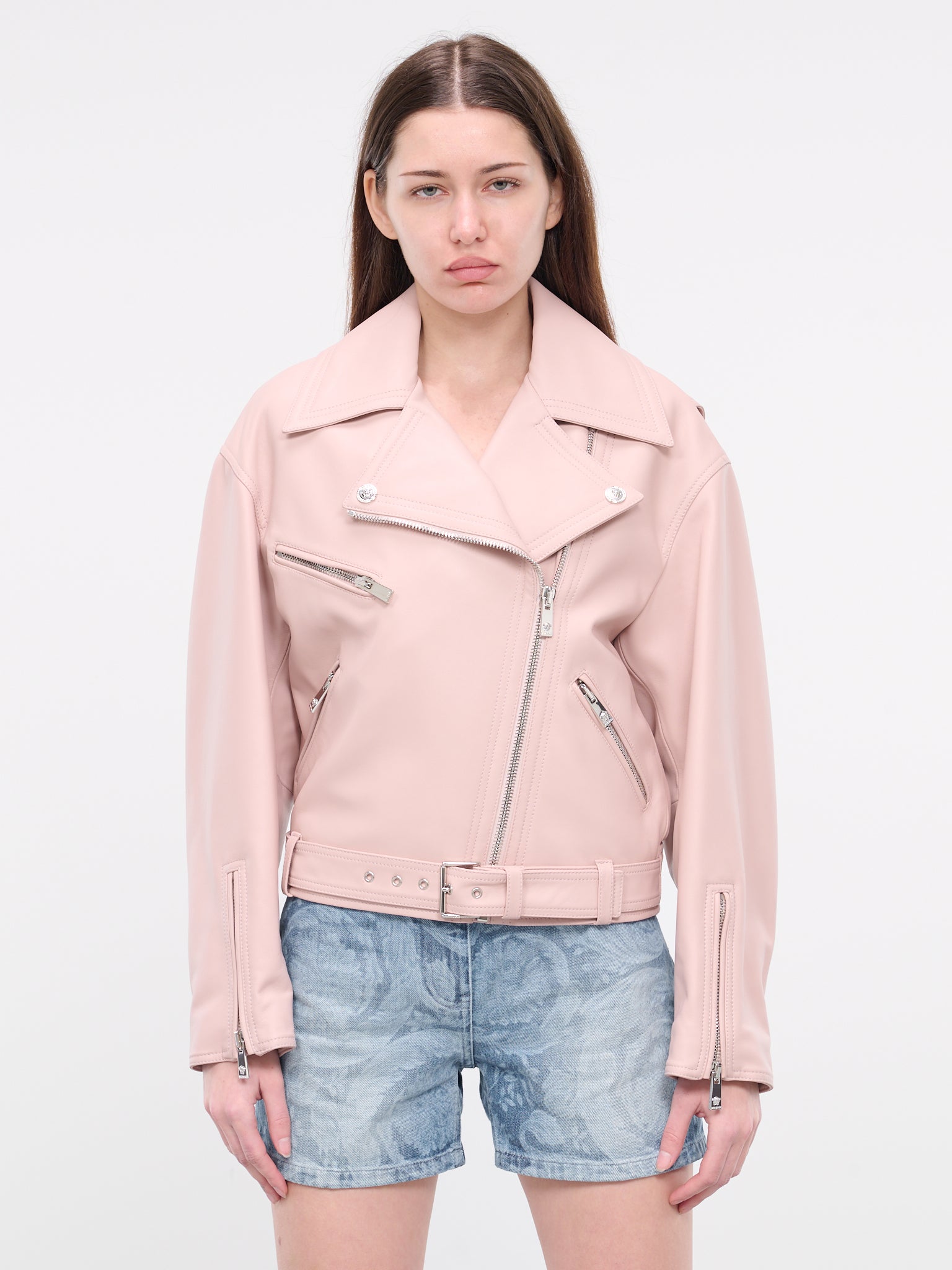 Leather Biker Jacket (1010545-1PR50-POWDER-PINK)