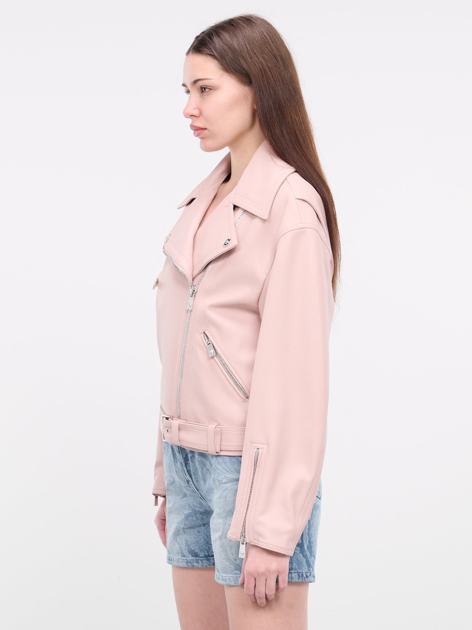 Leather Biker Jacket (1010545-1PR50-POWDER-PINK)