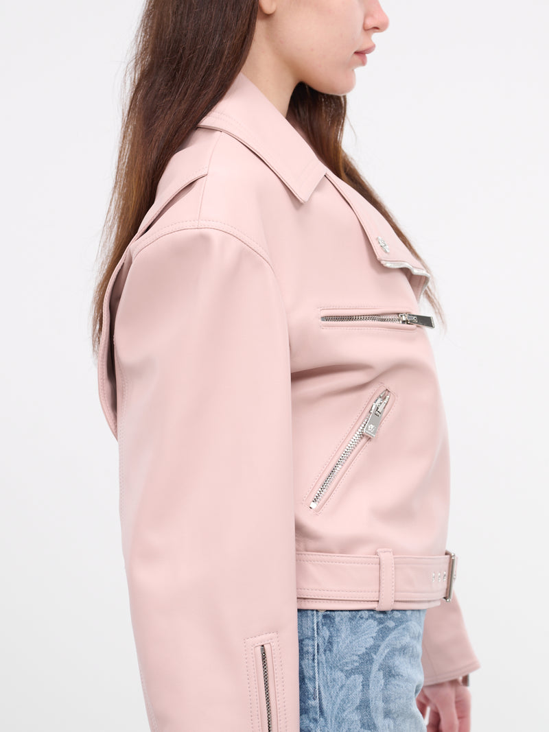 Leather Biker Jacket (1010545-1PR50-POWDER-PINK)
