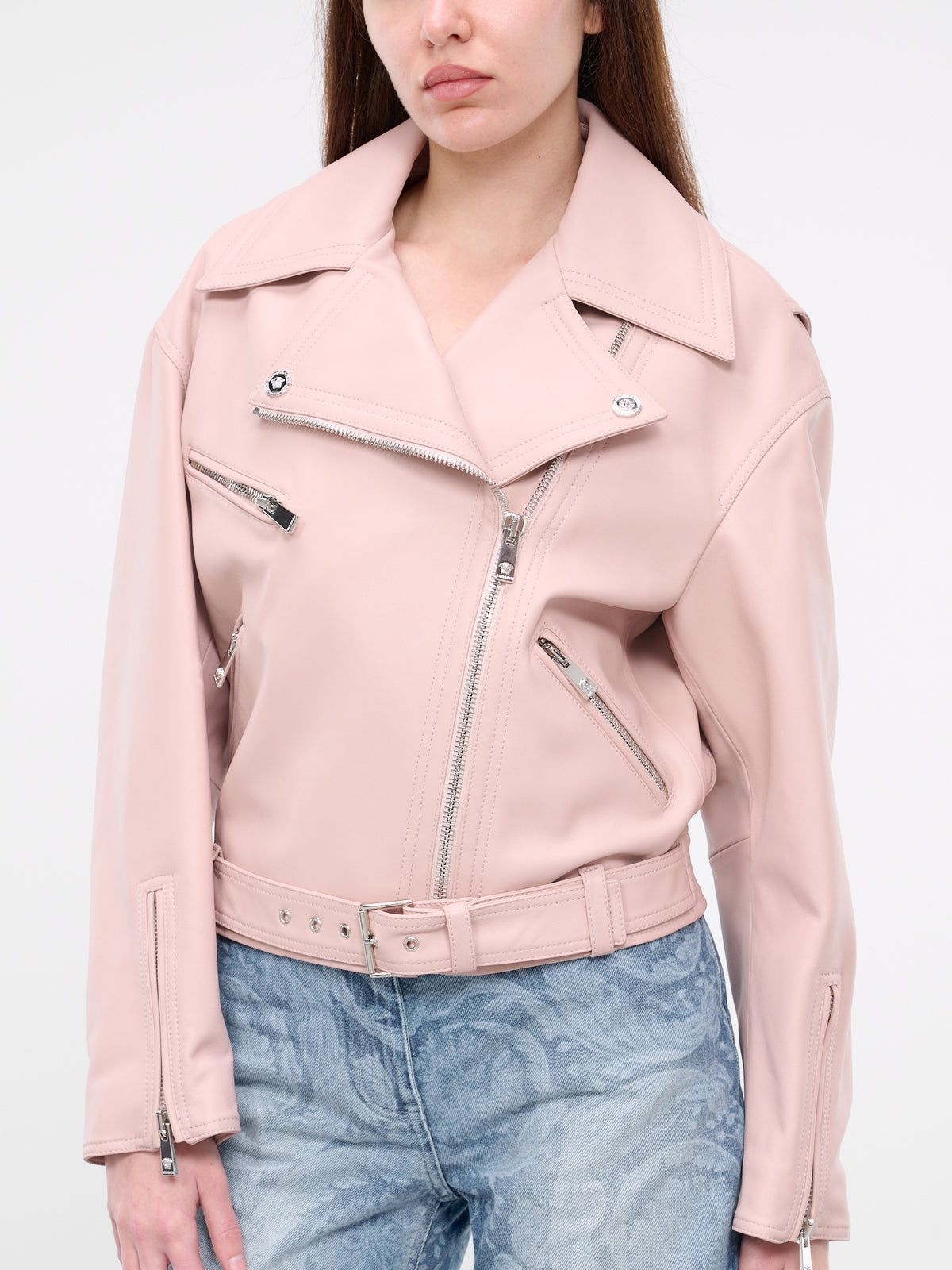 Leather Biker Jacket (1010545-1PR50-POWDER-PINK)