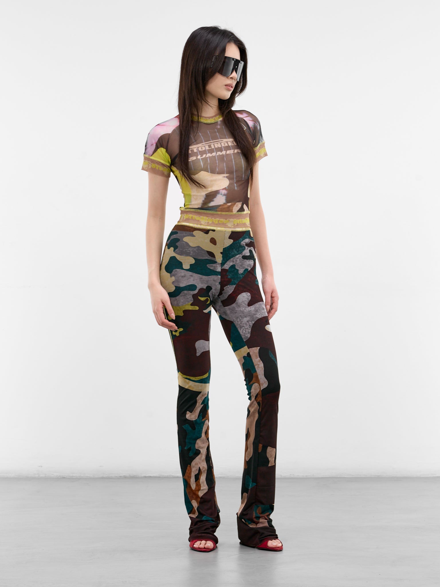 Camouflage Mesh Knit Leggings (10120050106-PRINT)