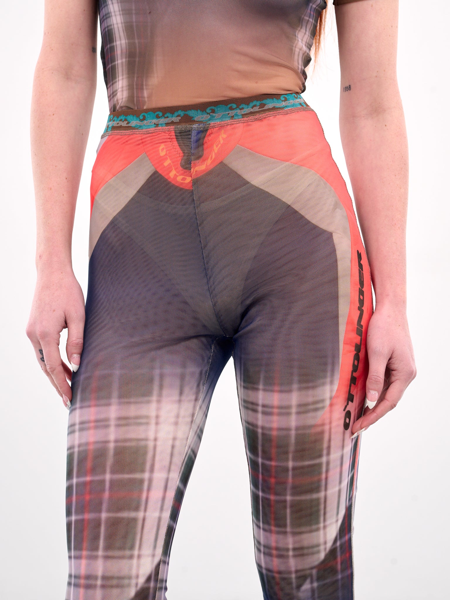 Graphic Mesh Leggings (10120050103-BLUE)