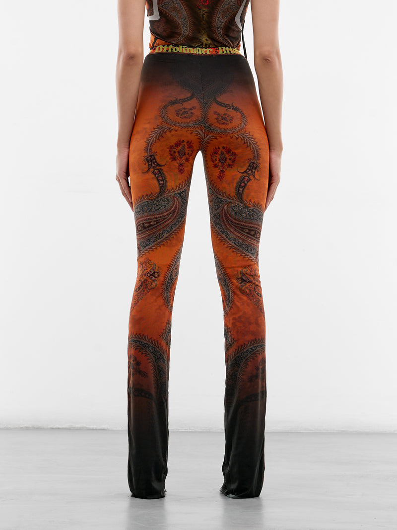 Orange Knit Mesh Pants (10120050108-PRINT-ORANGE)