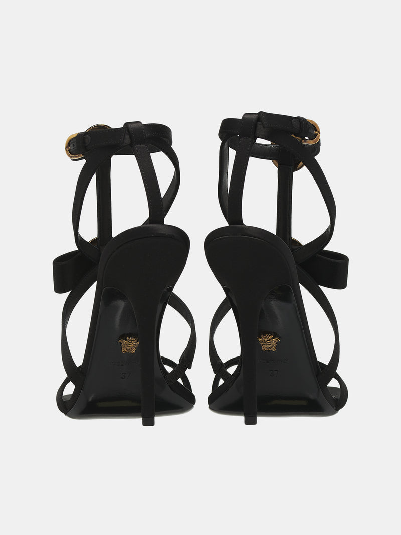 Gianni Ribbon Cage Sandals (1013013-1B00V-BLACK-GOLD)