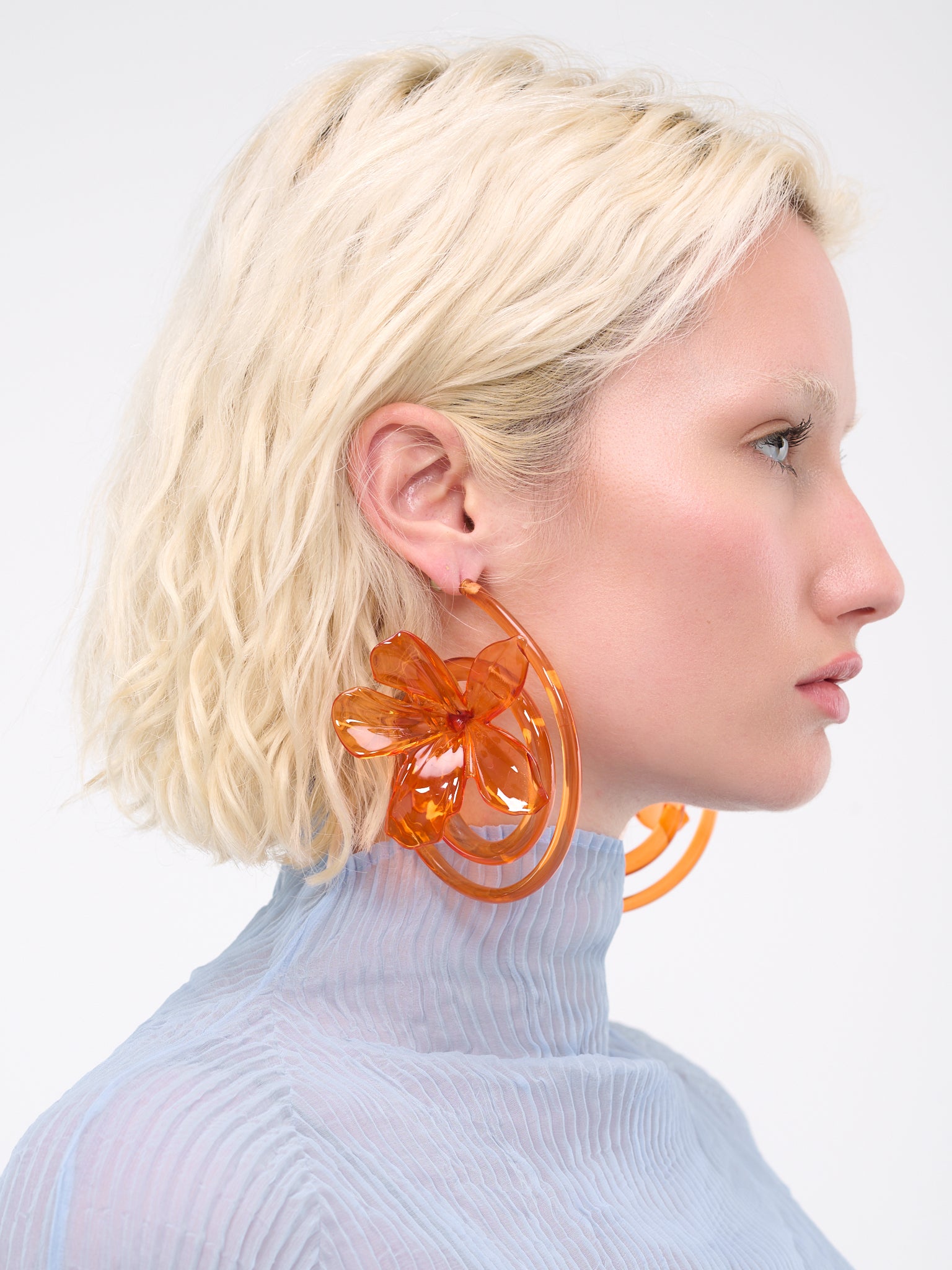 Floral Twist Ear Hoop (EAR-FLO-TWI-FANTA-ORANGE)