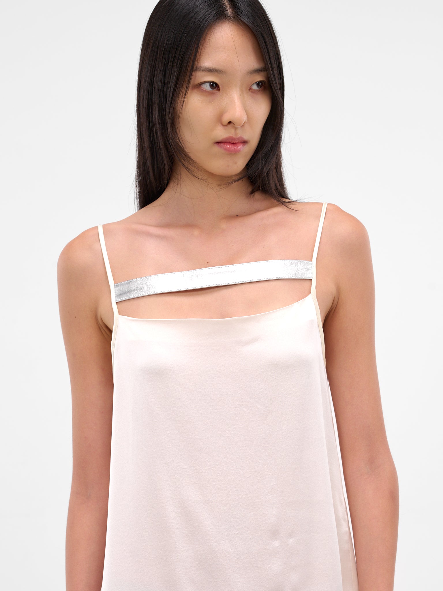 Silk Boudoir Slip Mini Dress (NP08-D005-SISA-RFLA-CREAM)