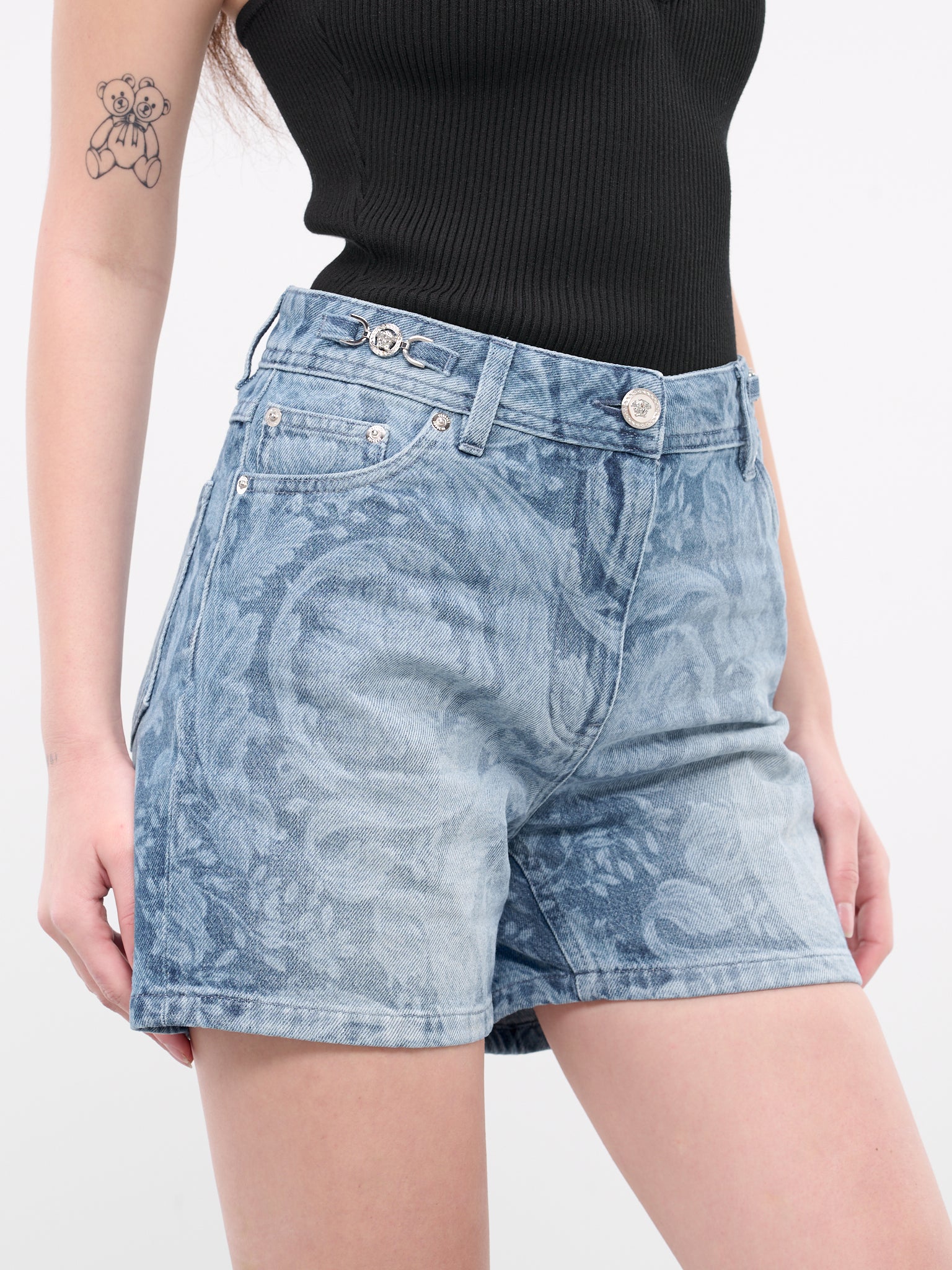 Barocco Boyfriend Denim Shorts (1013689-1D030-DENIM)