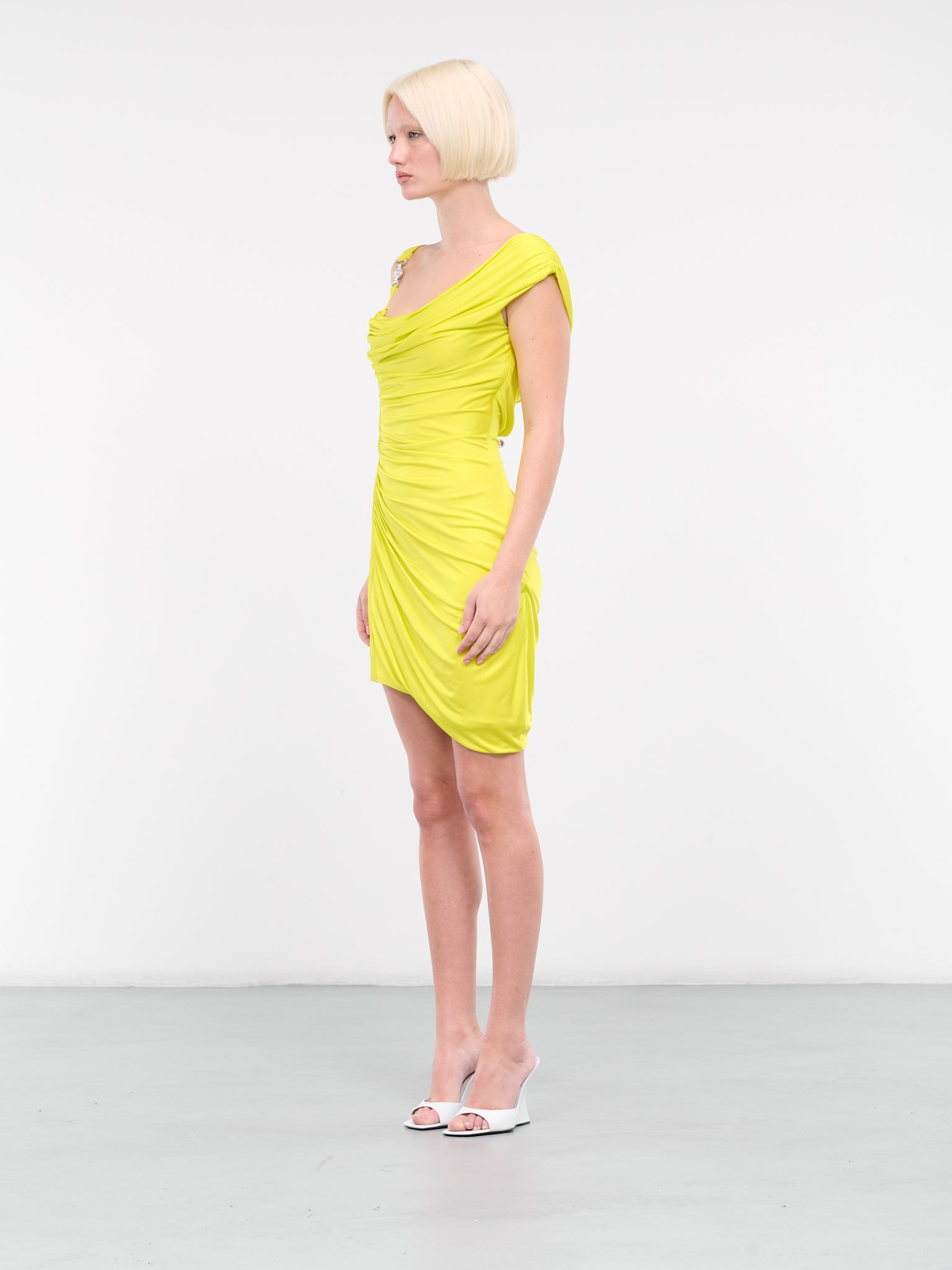 Medusa '95 Draped Mini Dress (1014126-1A00572-1Y960-MIMOSA)