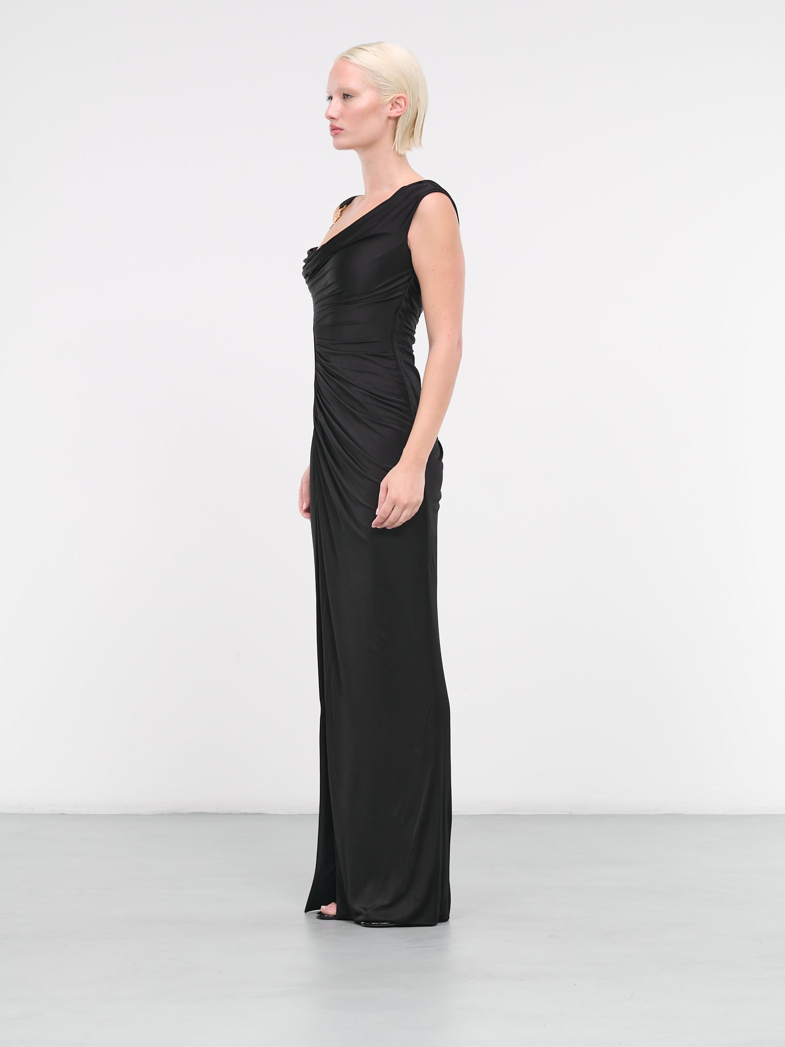 Medusa '95 Draped Gown (10141271A00572BLACK)