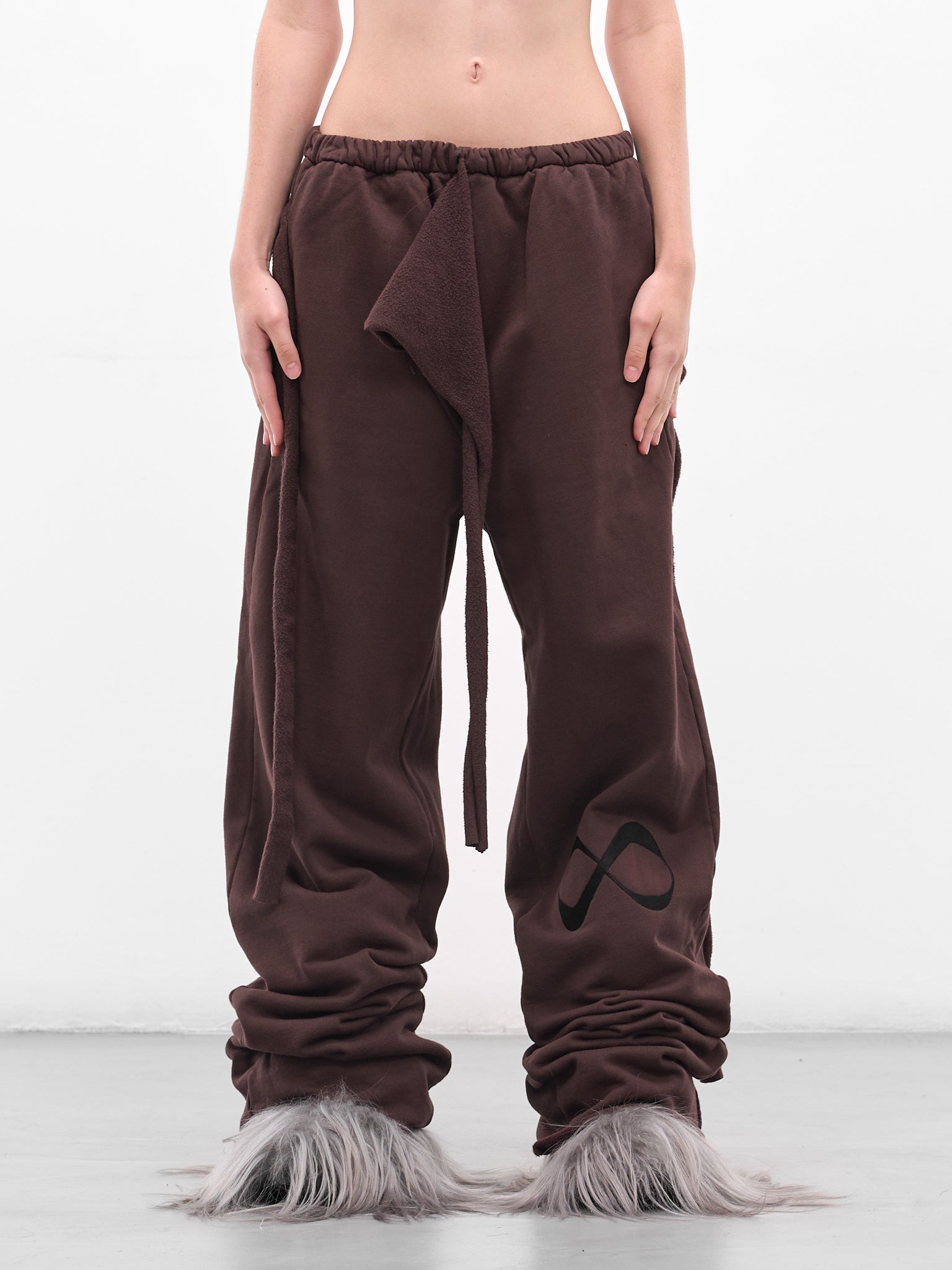 Brown Deconstructed Wrap Sweatpants (11520101502-BROWN)
