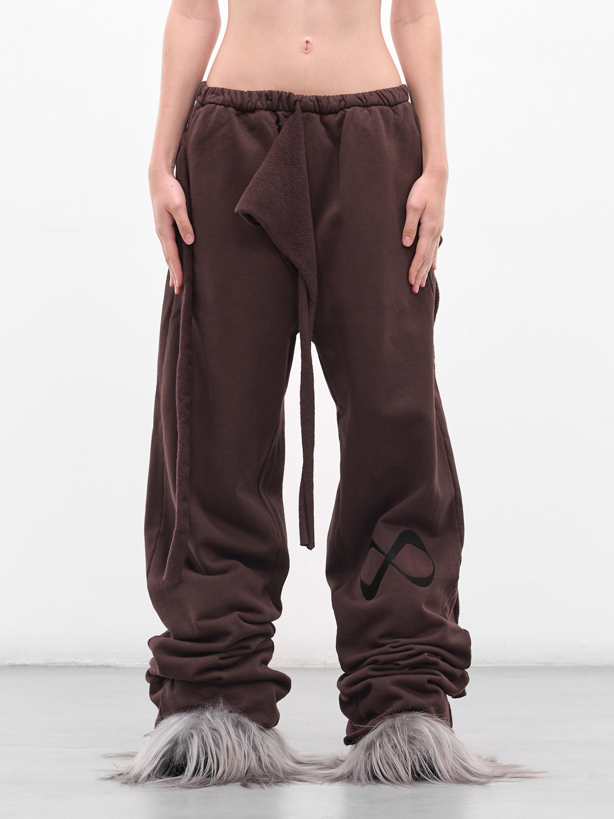 Brown Deconstructed Wrap Sweatpants (11520101502-BROWN)