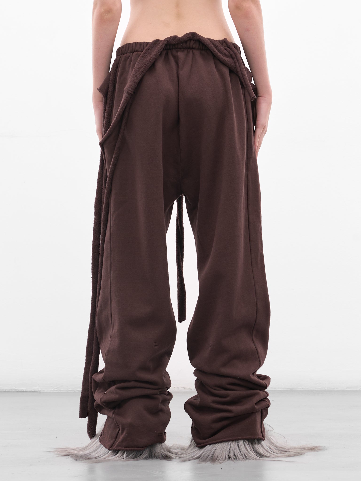 Brown Deconstructed Wrap Sweatpants (11520101502-BROWN)