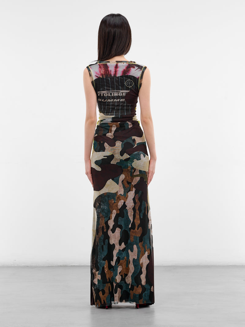 Camouflage Abstract Print Maxi Gown (10150030105-PRINT)