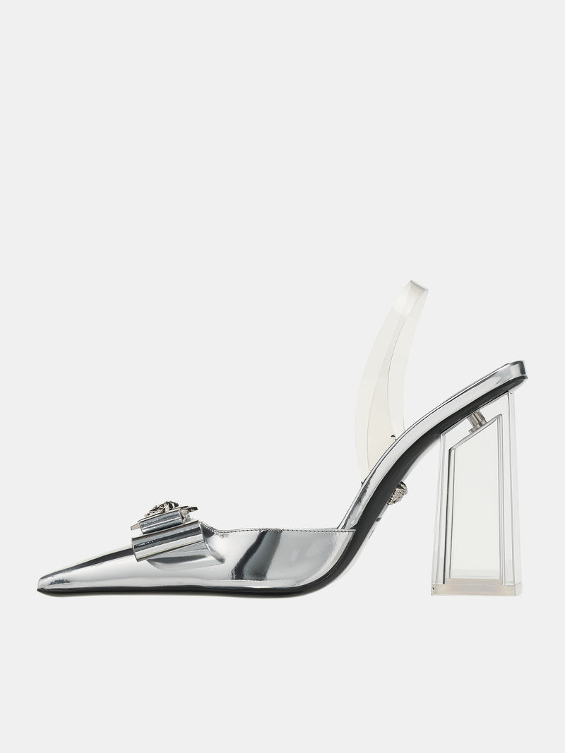 Gianni Ribbon Metallic Pumps (1015356-1A10007-2T08P-SILVER-P)