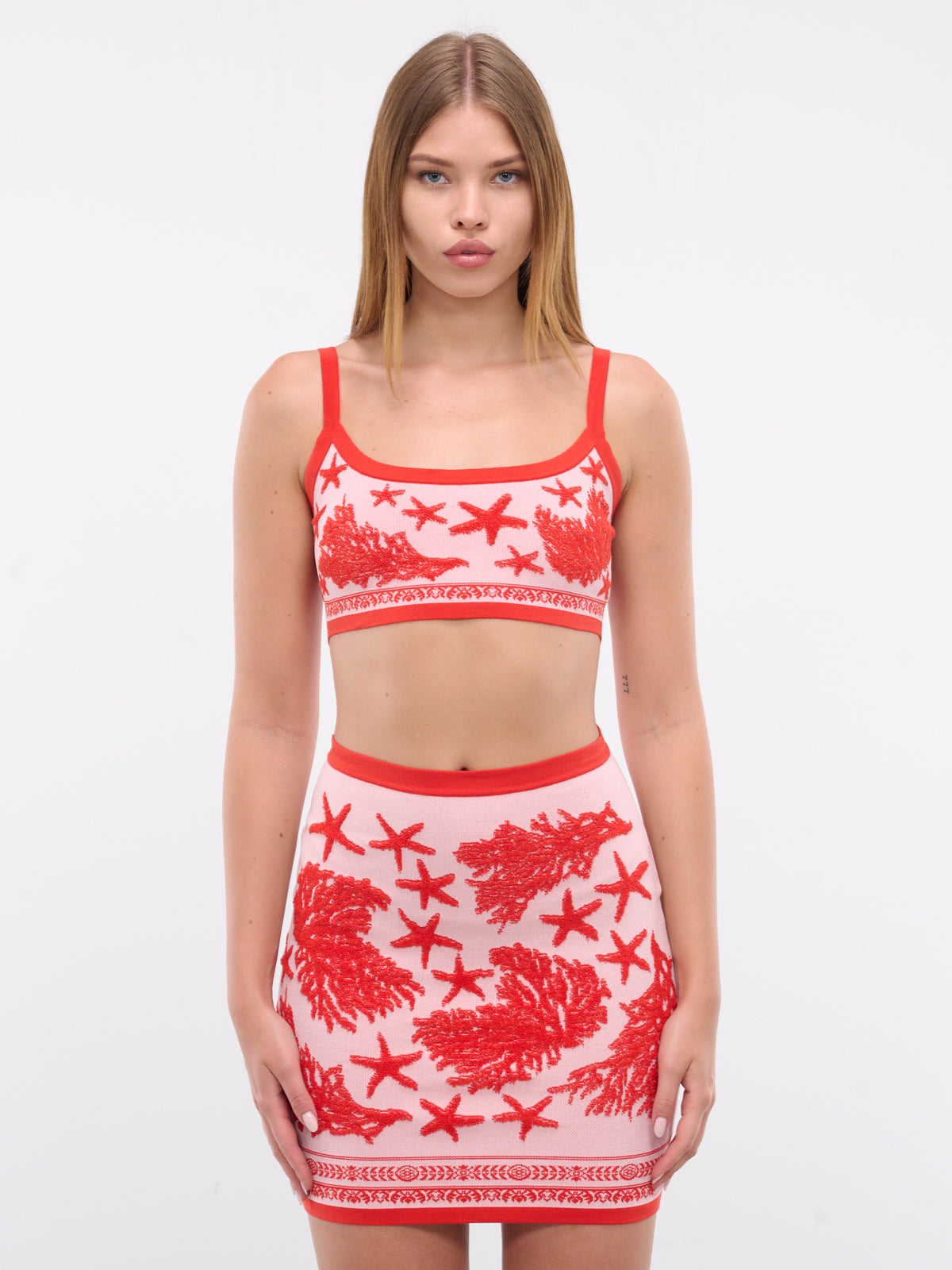 VERSACE Sea Knit Crop Top | H. Lorenzo - front