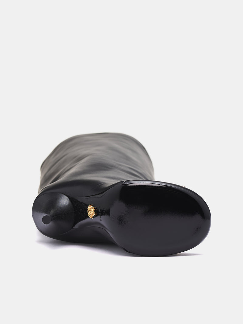 Opera Bow Knee-High Boots (1017227-1A06986-BLACK-GOLD)