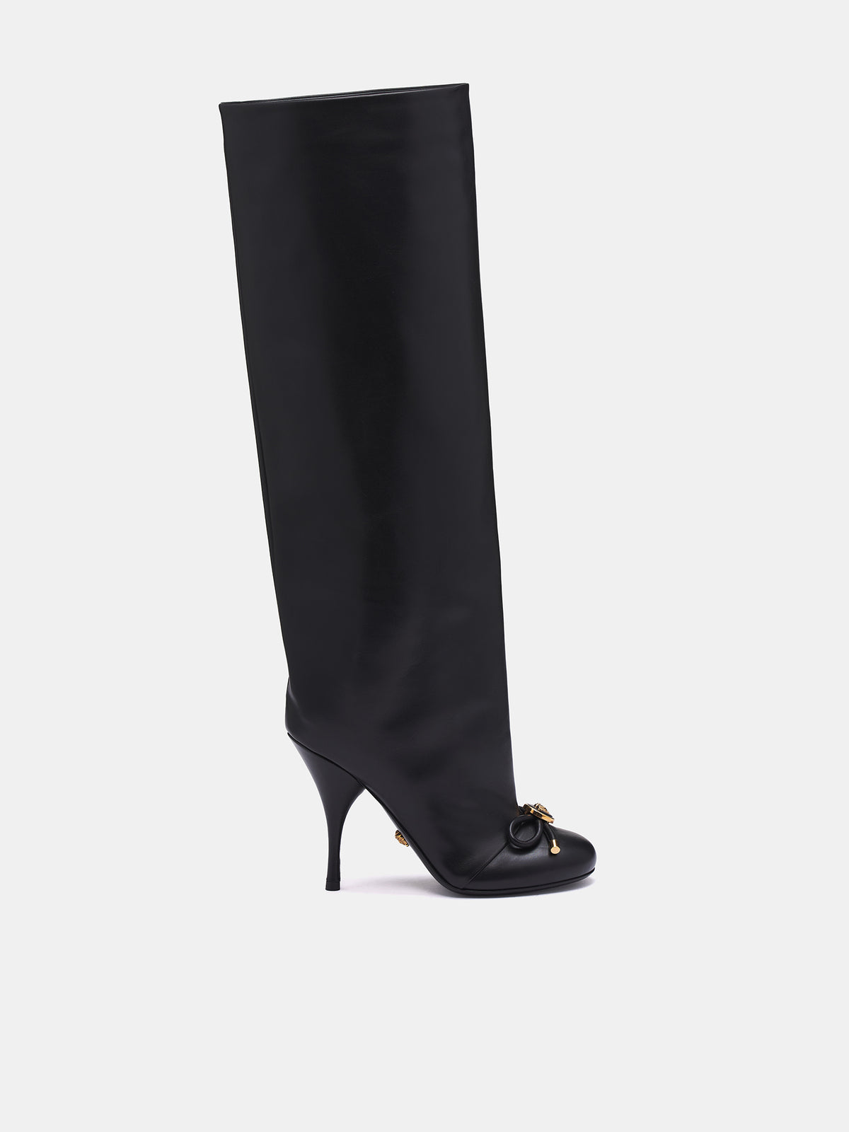 Opera Bow Knee-High Boots (1017227-1A06986-BLACK-GOLD)