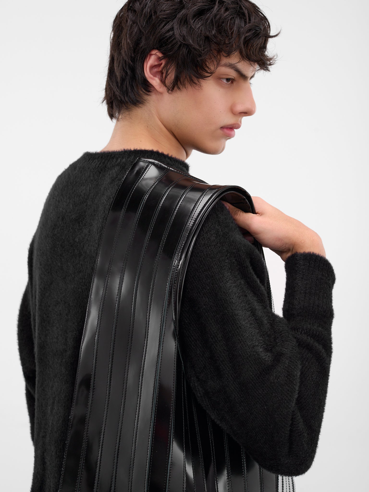 Black Leather Tank Top Tote (TANK-TOP-TOTE-CARASCO-BLACK-00)