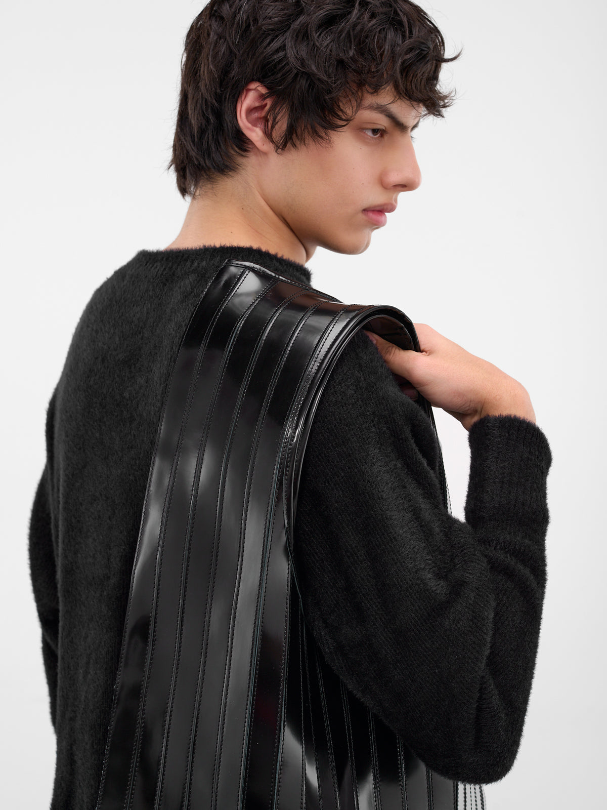 Black Leather Tank Top Tote (TANK-TOP-TOTE-CARASCO-BLACK-00)