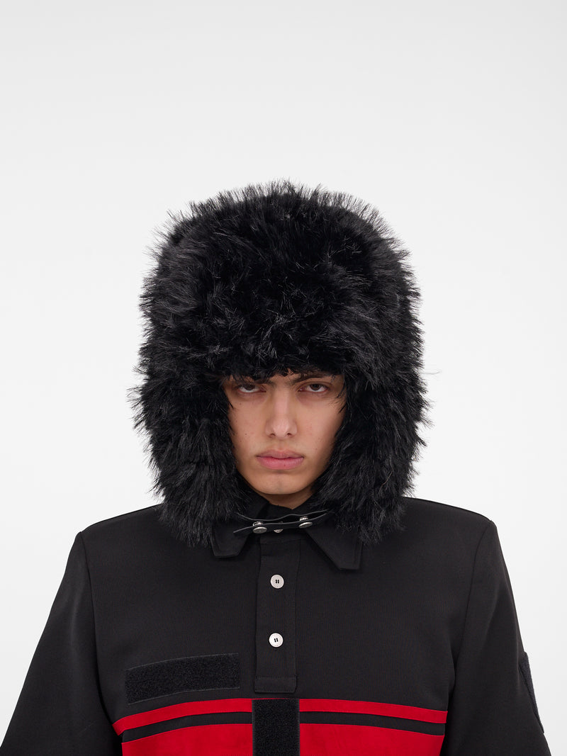 Black Oversized Fur Trapper Hat (MA006-BLACK)