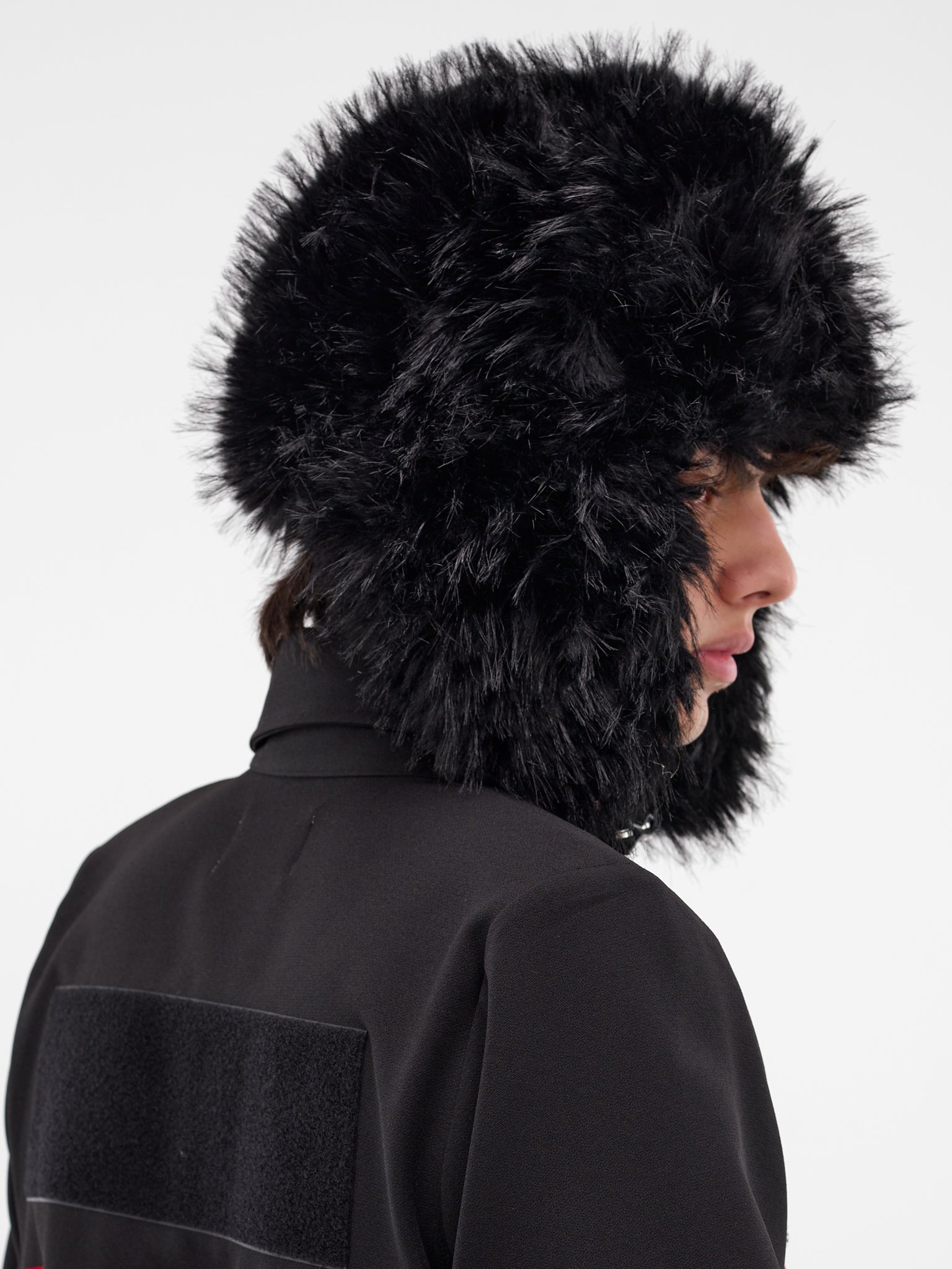 Black Oversized Fur Trapper Hat (MA006-BLACK)