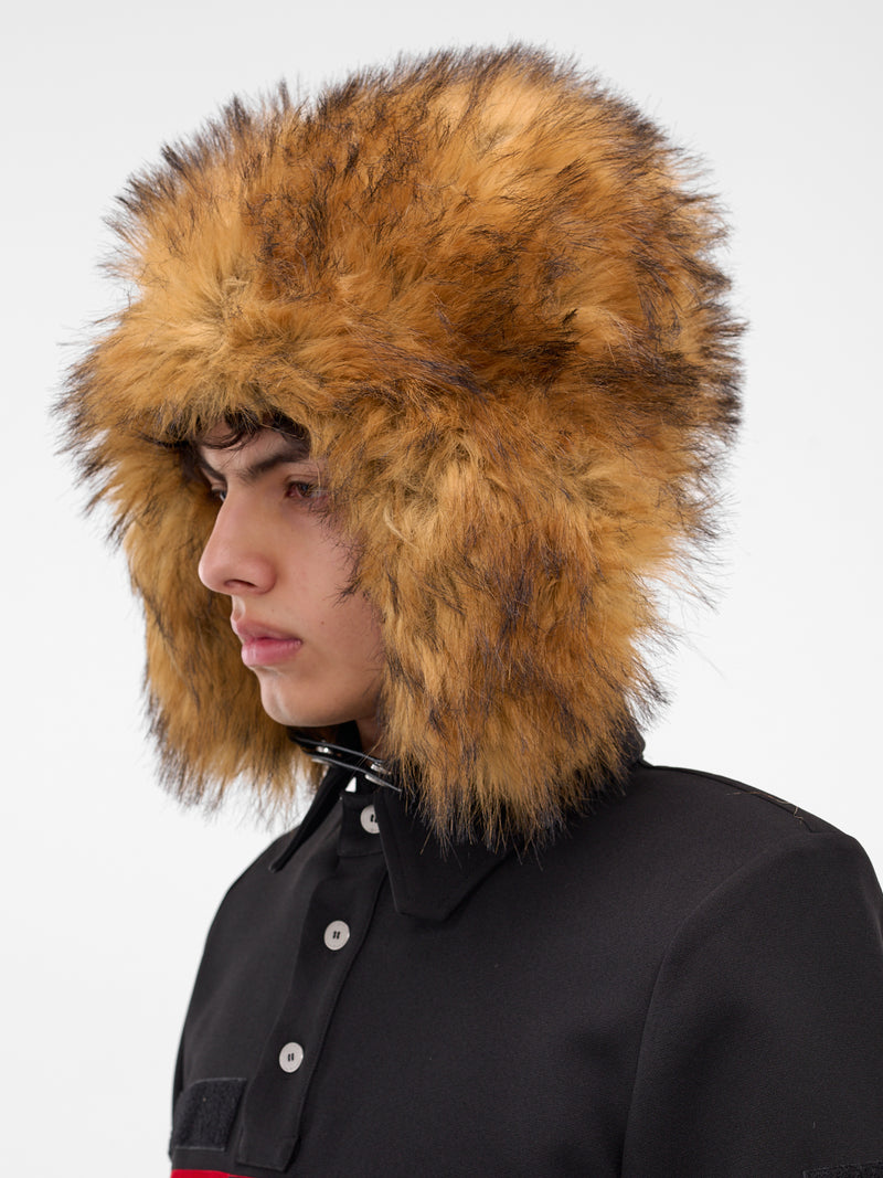 Beige Oversized Fur Trapper Hat (MA007-BEIGE)