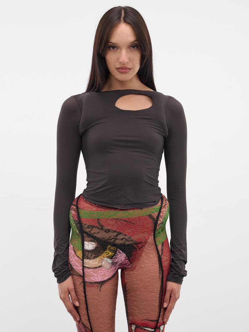Beige Nylon Padded Donut Top (10210730301-BEIGE)