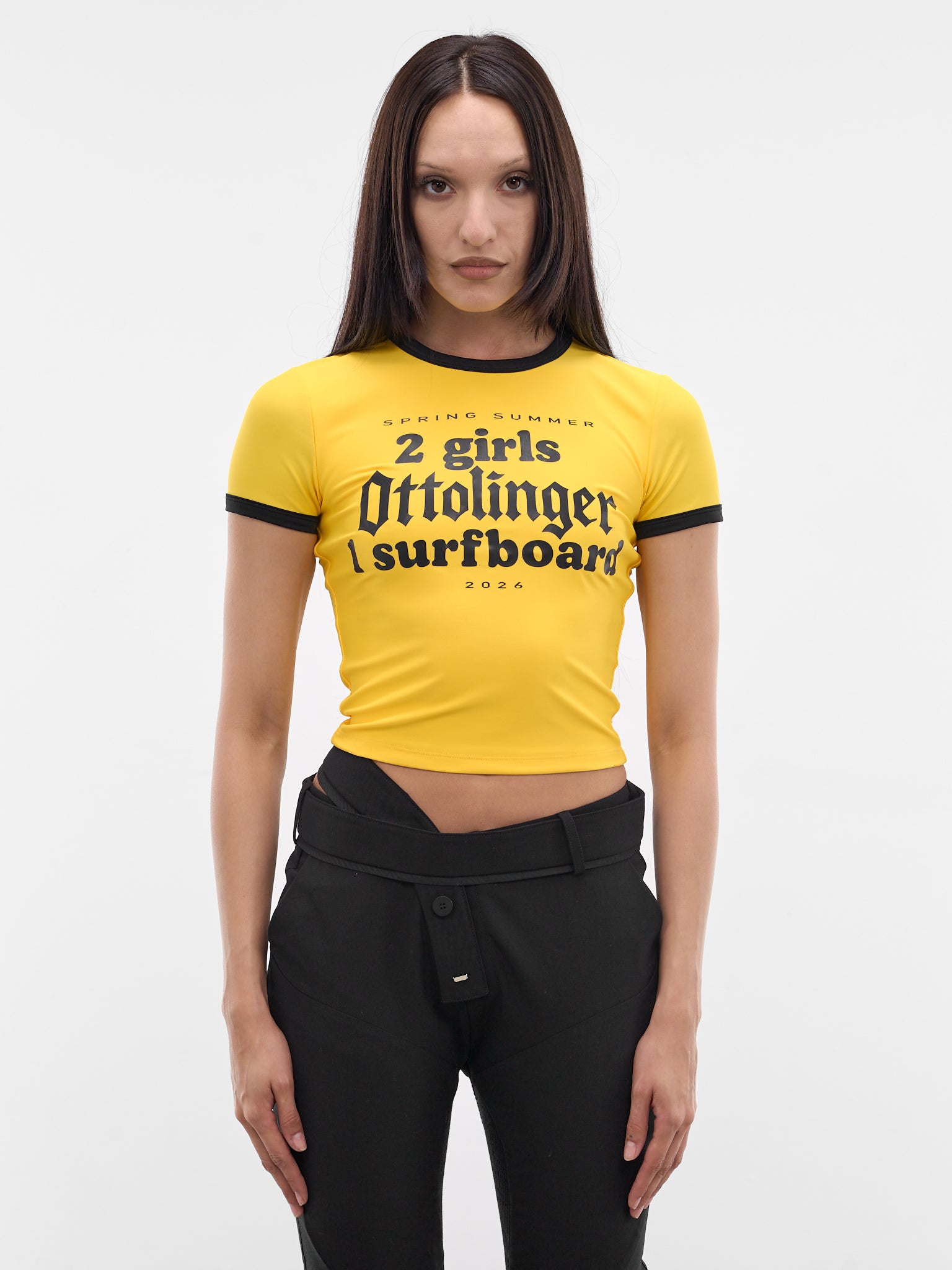 Yellow 2 Girls Baby Tee (10211010302-YELLOW-BLACK)