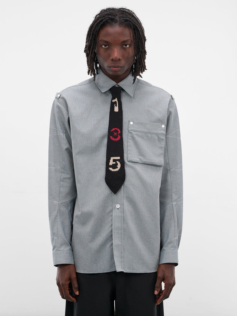 Numero Black Cotton Knit Necktie (N3-AW25-N3-AC-03-EB-EUPHORIC-B)