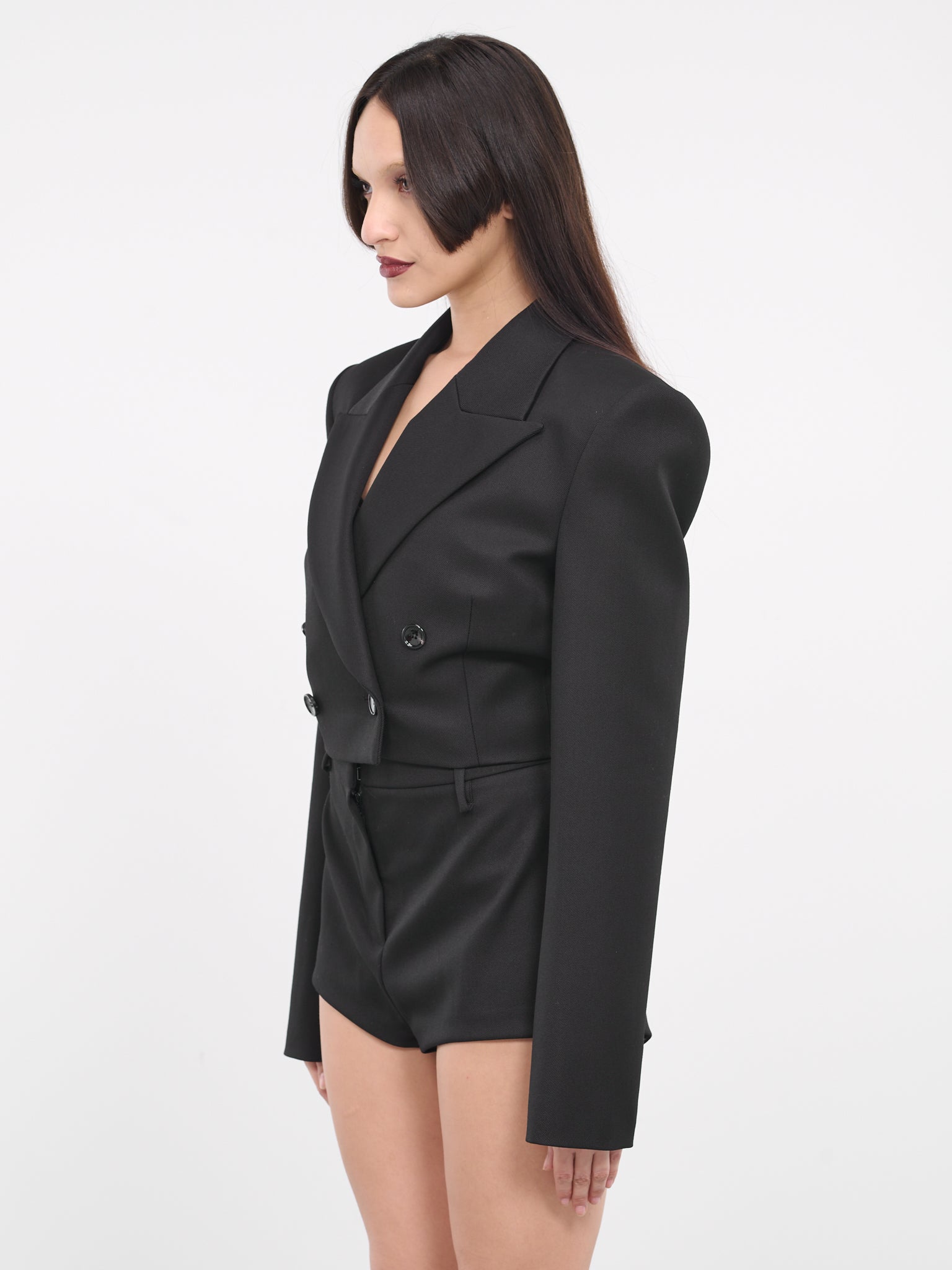 Cropped Double-Breasted Blazer (1024240000025-BLACK)