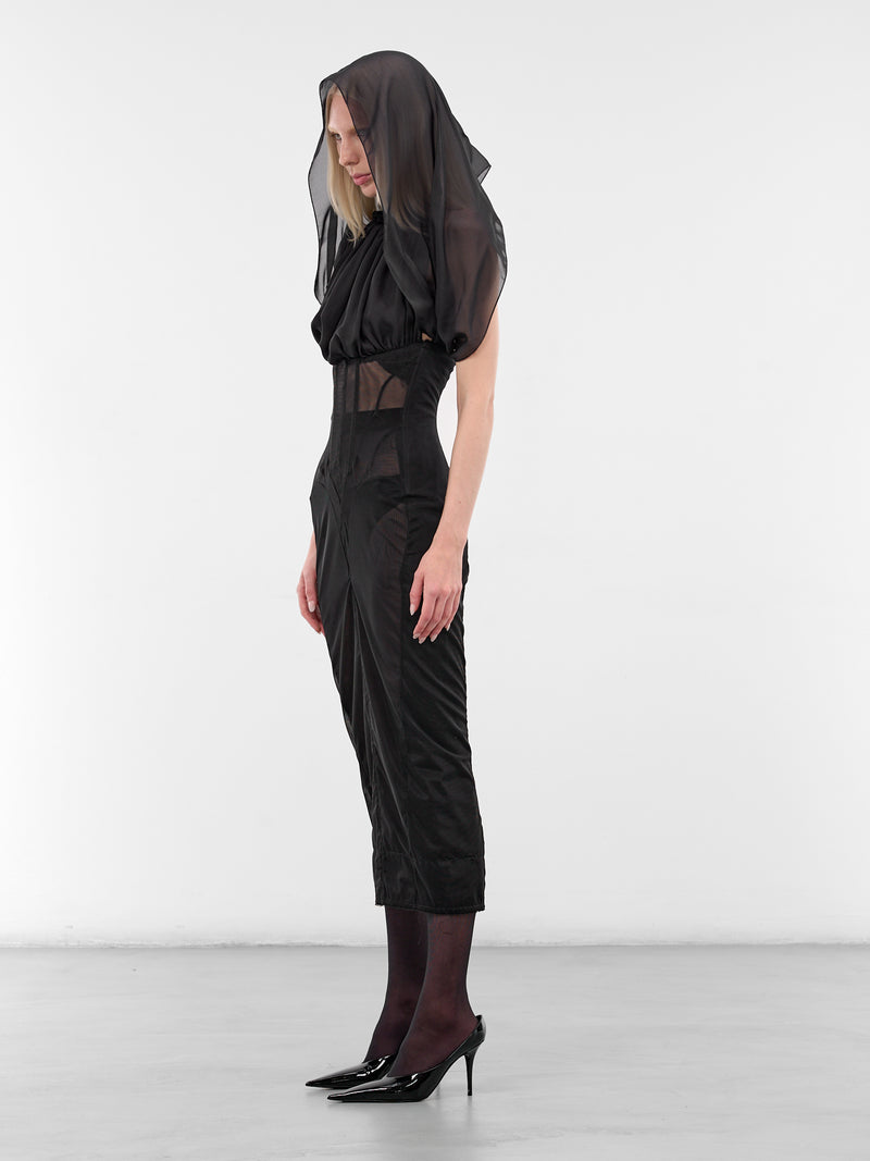 Black Cage Of Mind Maxi Dress (CAGE-OF-MIND-DRESS-BLACK)