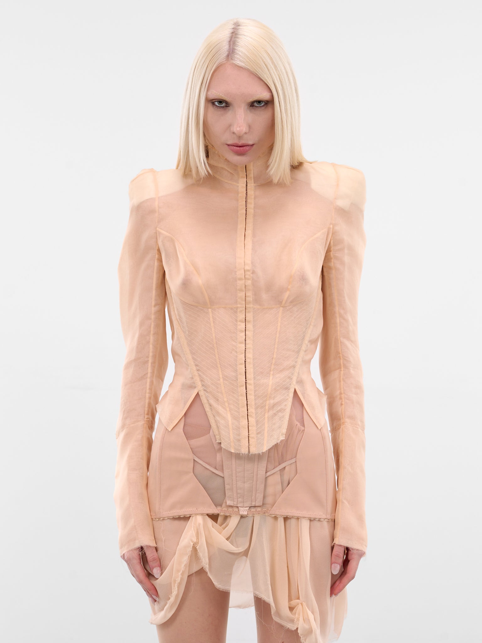 Beige Skins Crawling Tailored Jacket (SKINS-CRAWLING-JACKET-NUDE)