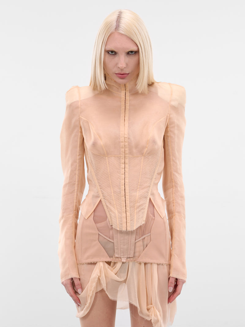 Beige Skins Crawling Tailored Jacket (SKINS-CRAWLING-JACKET-NUDE)