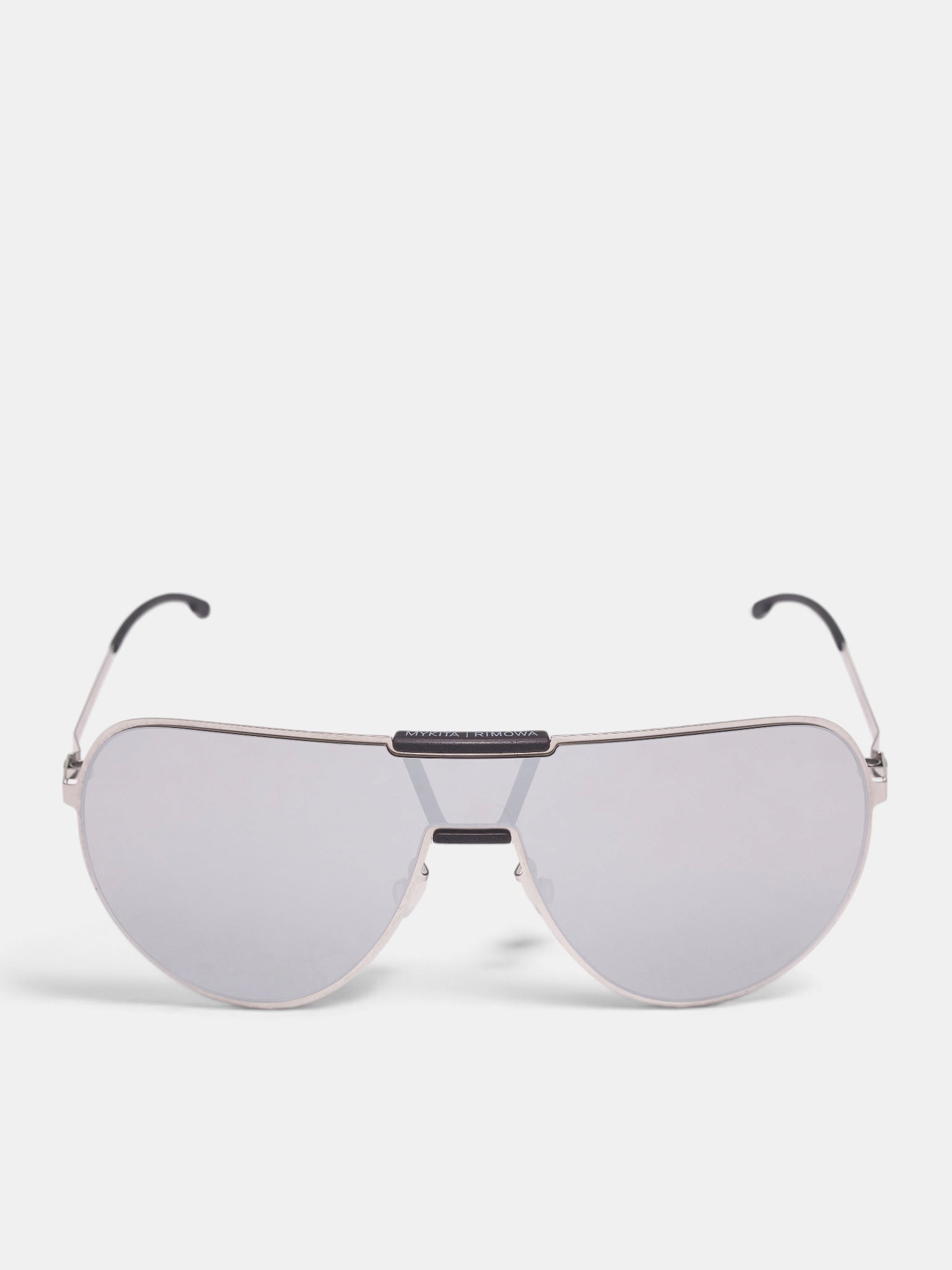 Silver MR005 Shield Sunglasses (10301217-SILVER-BLACK-SILVER)