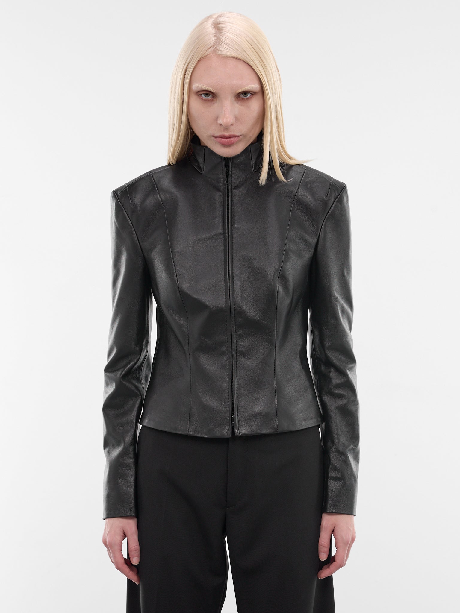Black Leather Hanger Display Jacket (1034-1000-BLACK)