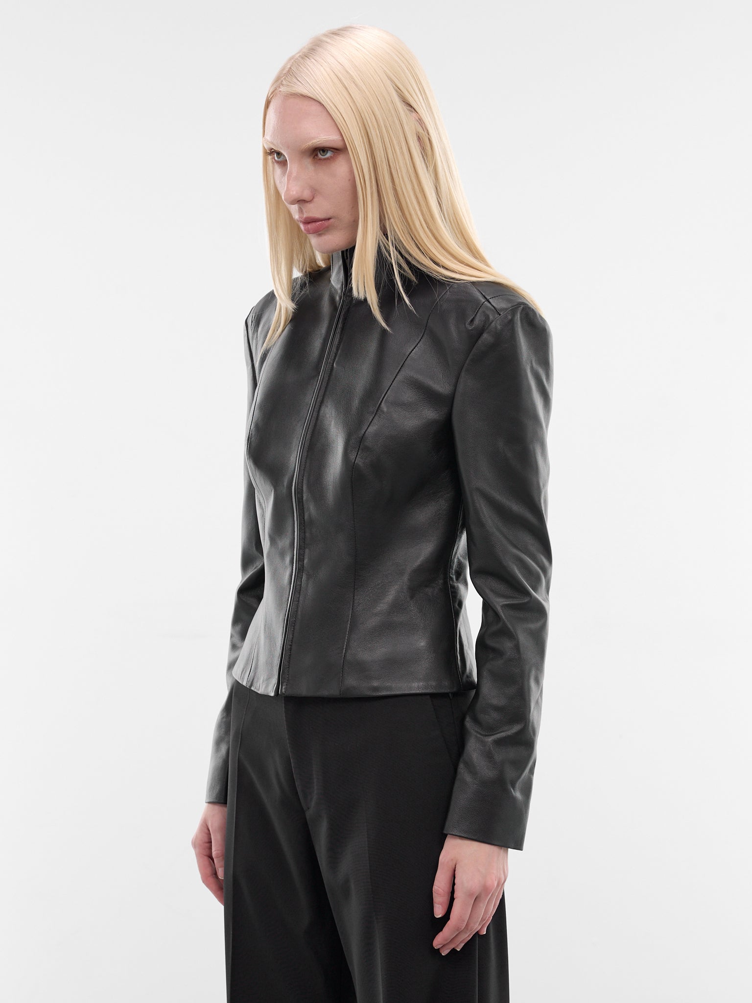Black Leather Hanger Display Jacket (1034-1000-BLACK)