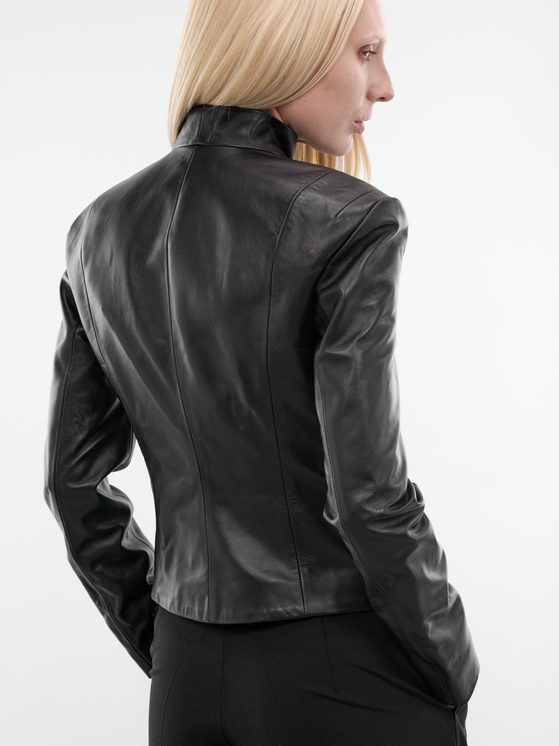 Black Leather Hanger Display Jacket (1034-1000-BLACK)