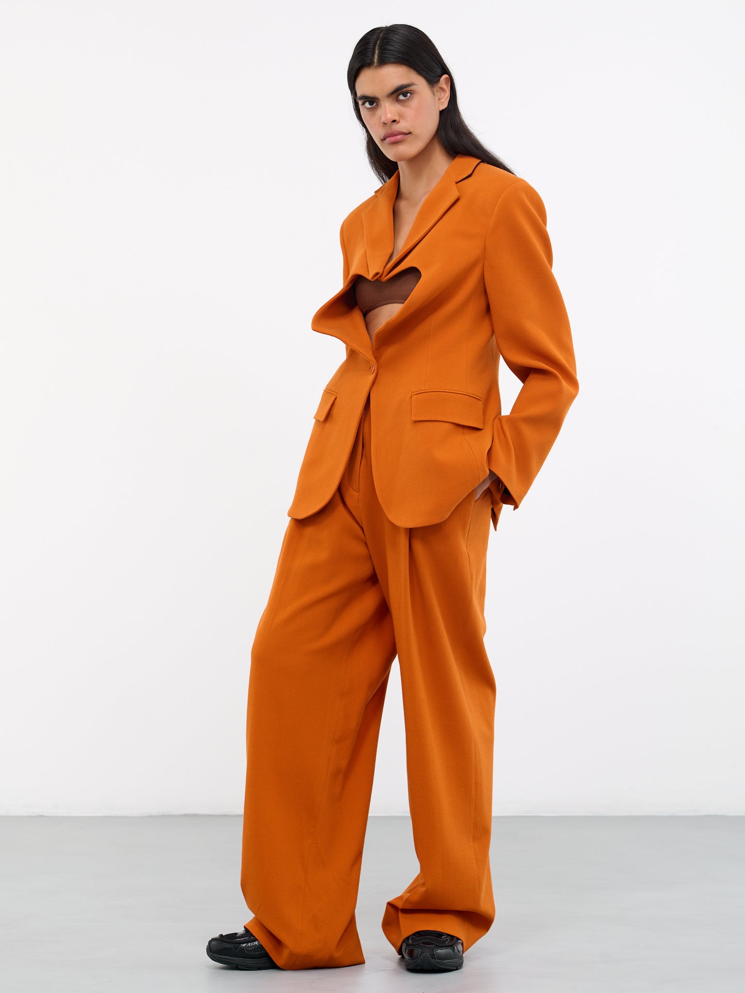 Classic Trousers (5024-W093-CREPE-BURNED-ORANGE)