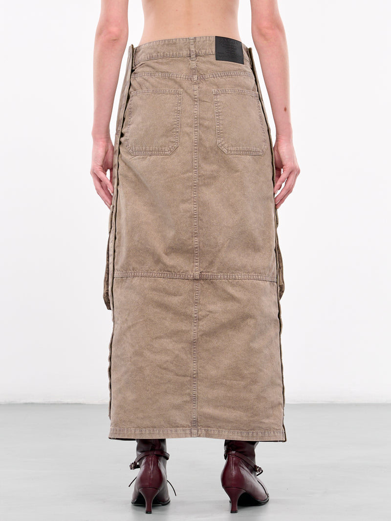 Velcro Cargo Long Skirt (103SK001-F565-KHAKI)