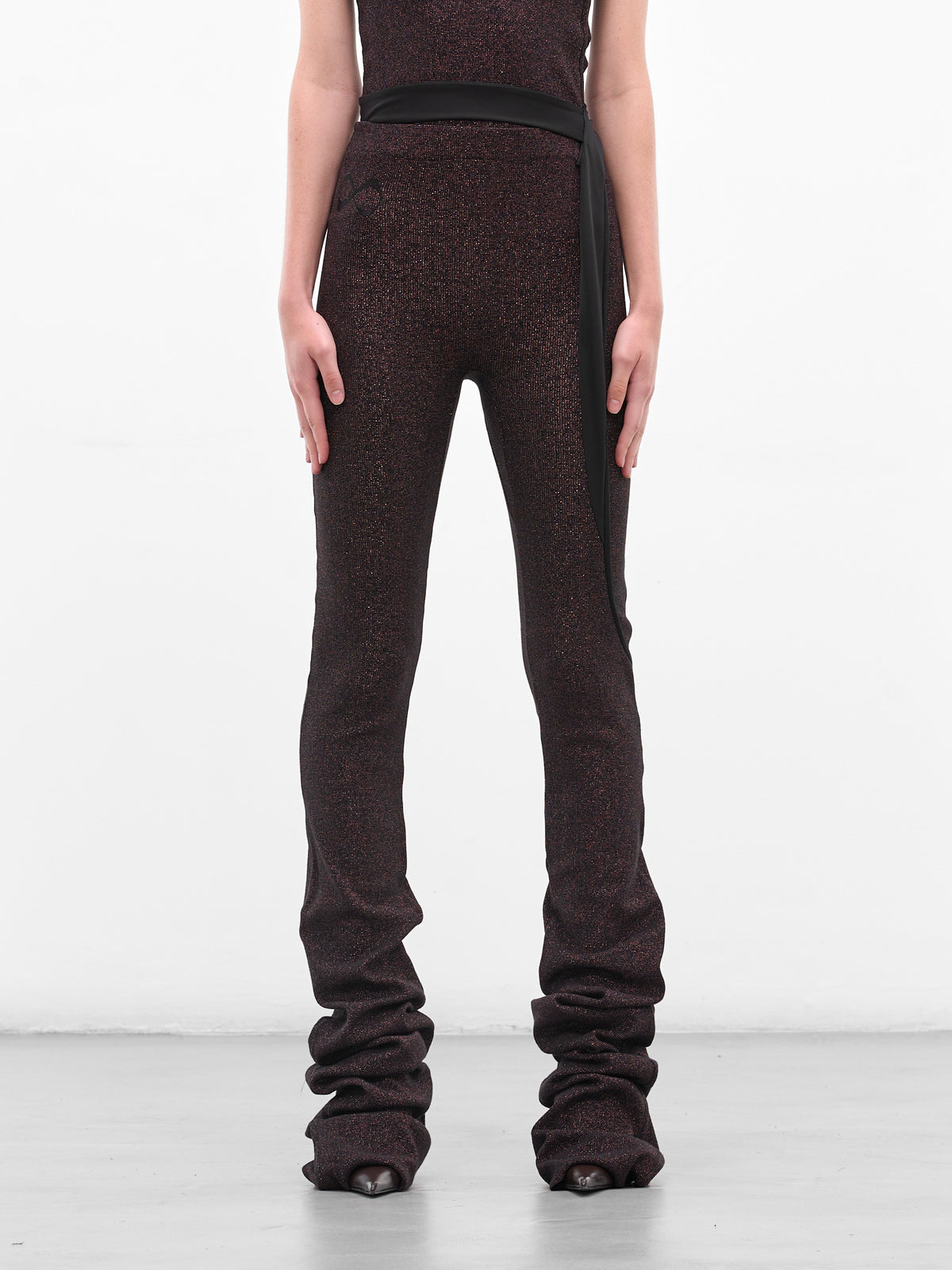 Black Deconstructed Lurex Sweatpants (10420060402-BLACK)