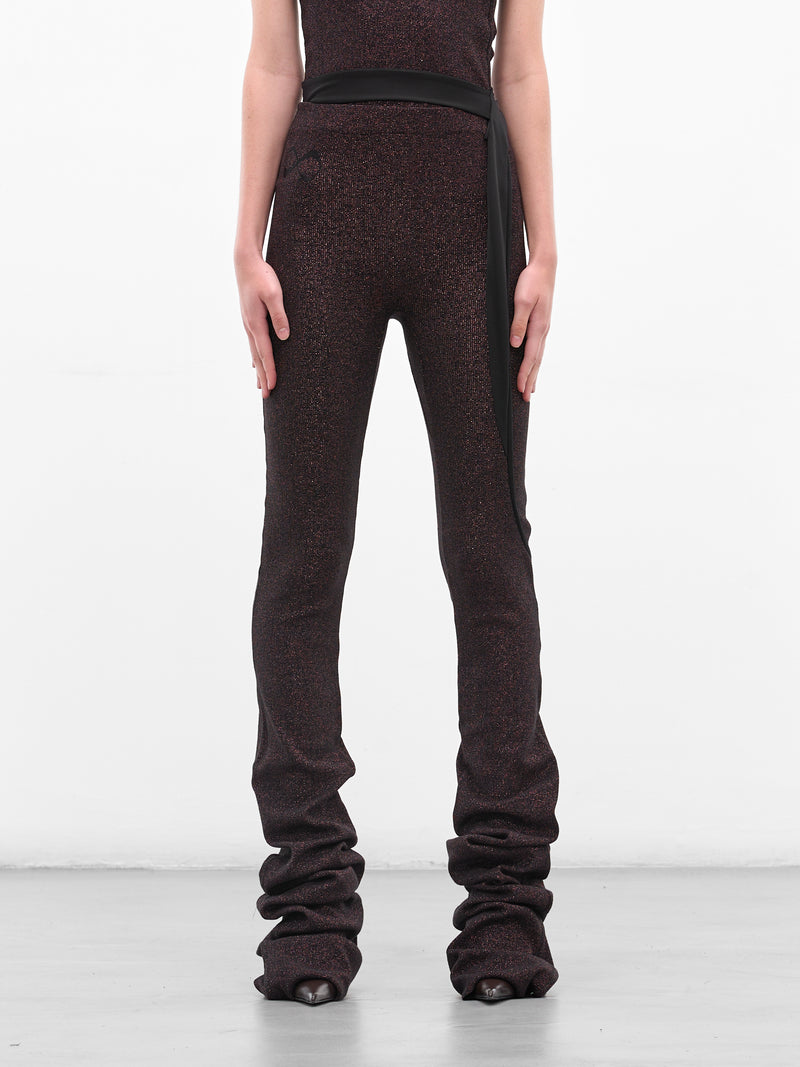 Black Deconstructed Lurex Sweatpants (10420060402-BLACK)