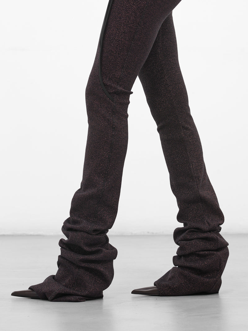 Black Deconstructed Lurex Sweatpants (10420060402-BLACK)