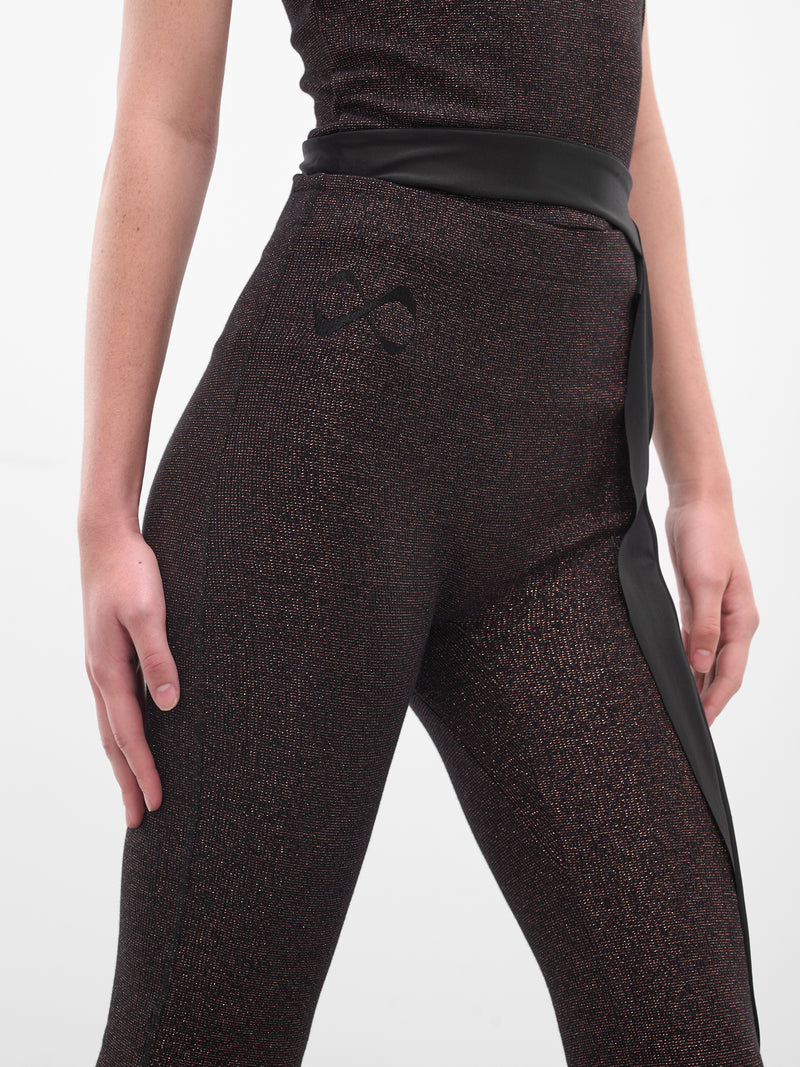 Black Deconstructed Lurex Sweatpants (10420060402-BLACK)