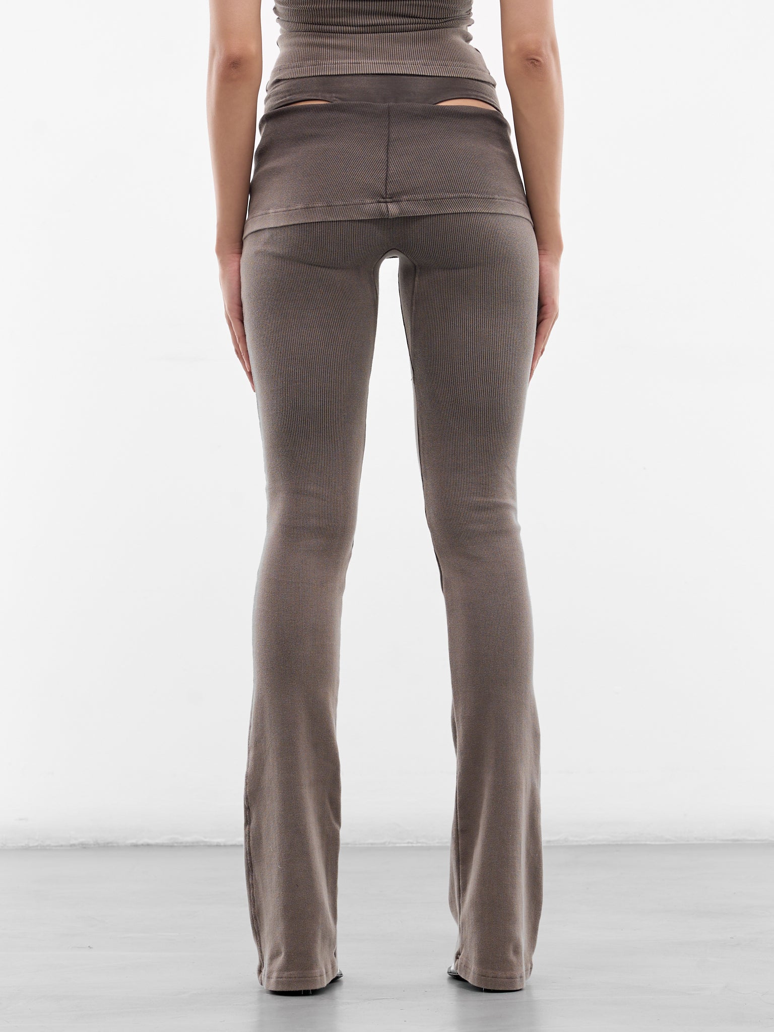 Beige Knit Flared Lounge Pants (10420470301-BEIGE)